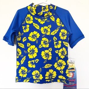 Hibiscus Flower Short Sleeve Swim Shirt SPF Size 4